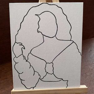 Pre-Drawn Canvas Paint Kit with Easel