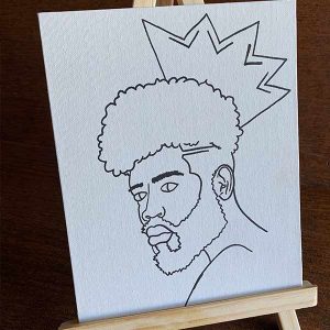 His and Hers Royalty Pre-Drawn 8"x10" Canvas Paint at Home Kit