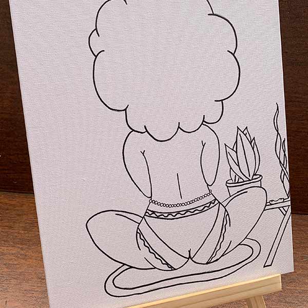 Meditation Deluxe Pre-Drawn Canvas Paint Kit with Easel