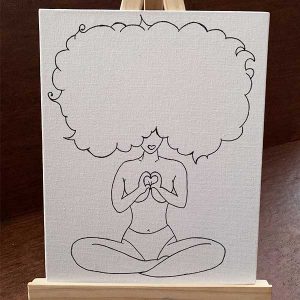 Pre-Drawn Canvas Paint Kit with Easel