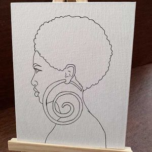 Pre-Drawn Canvas Paint Kit with Easel