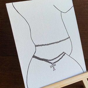 Waist Beads Deluxe Pre-Drawn Canvas Paint Kit with Easel