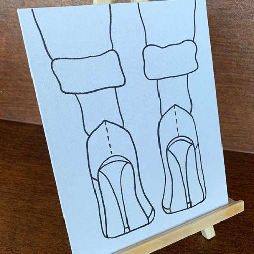 Jeans and Pumps Pre-Drawn Canvas